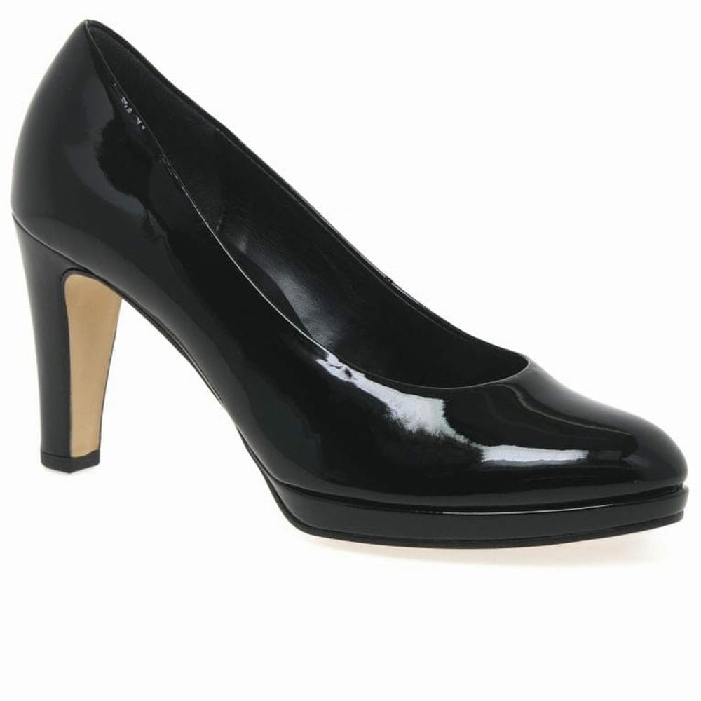 Black Gabor Splendid High Heel Court Women Heels | AJCI-17860