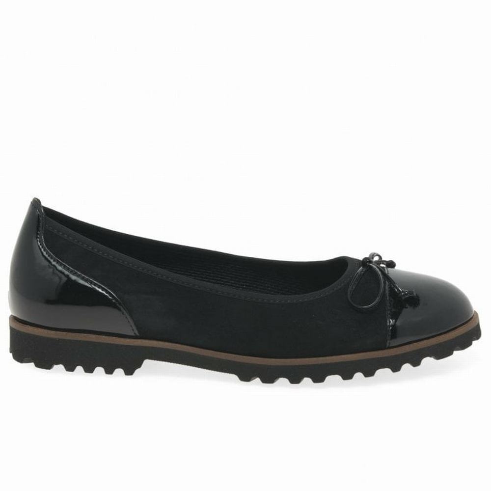 Black Gabor Temptation Casual Women Flat Shoes | DTKH-20491