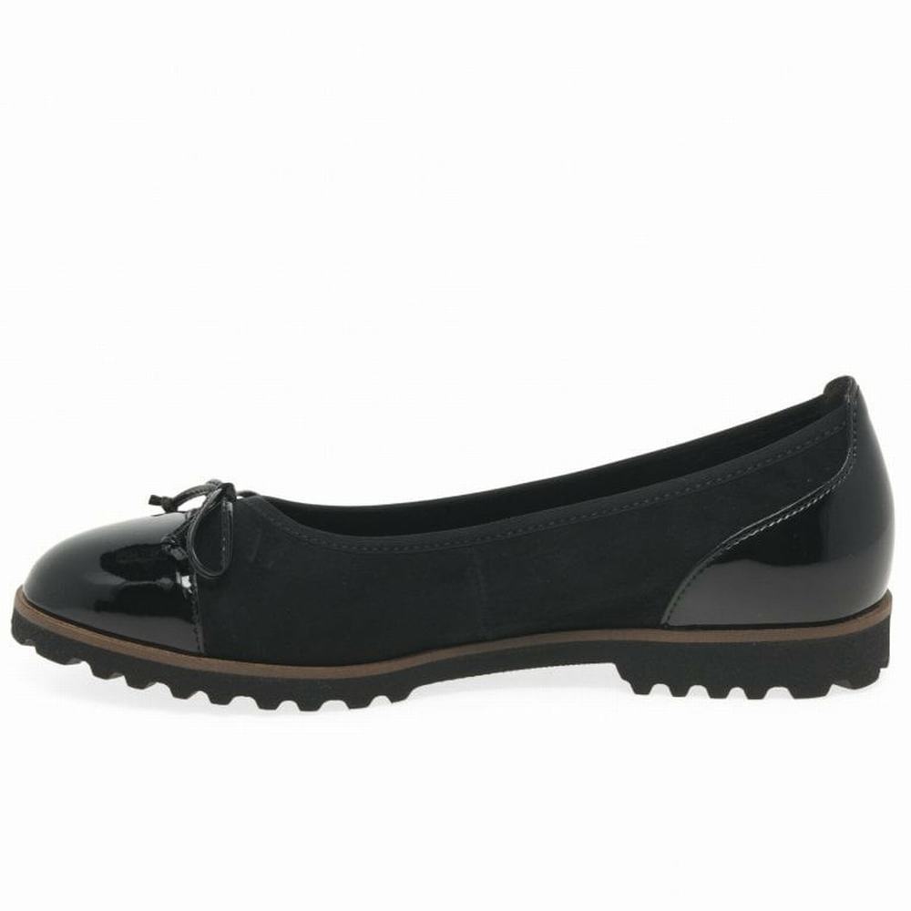 Black Gabor Temptation Casual Women Flat Shoes | DTKH-20491