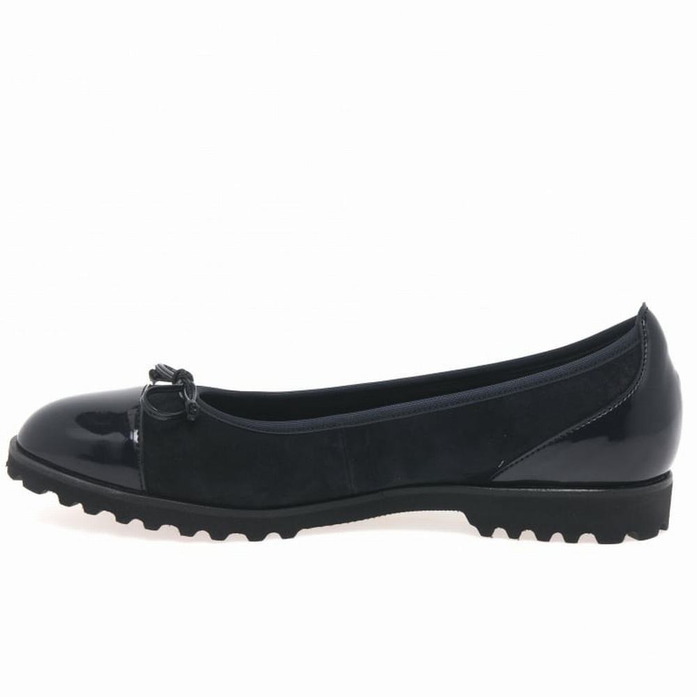 Black Gabor Temptation Casual Women Flat Shoes | AHTI-34065