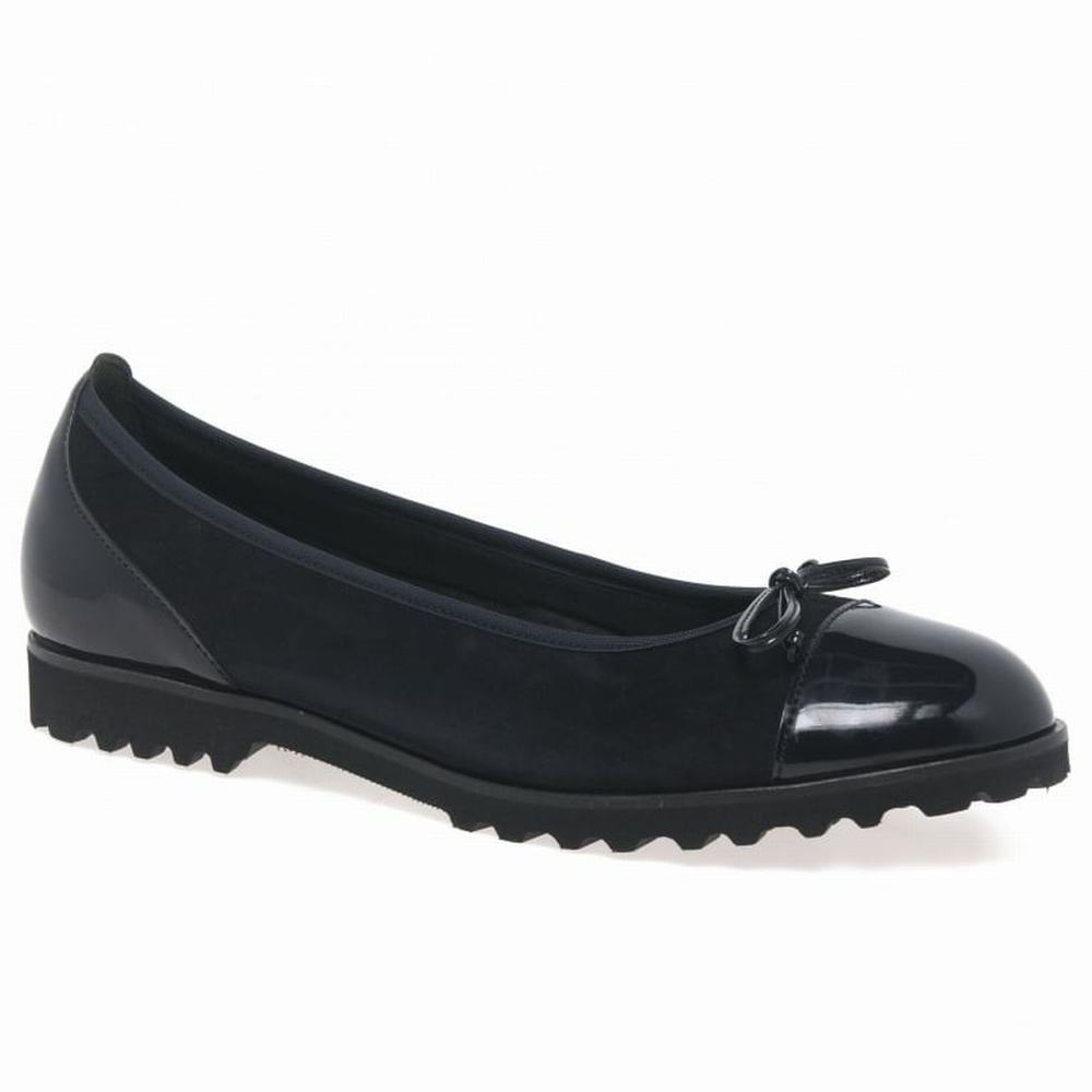 Black Gabor Temptation Casual Women Flat Shoes | AHTI-34065