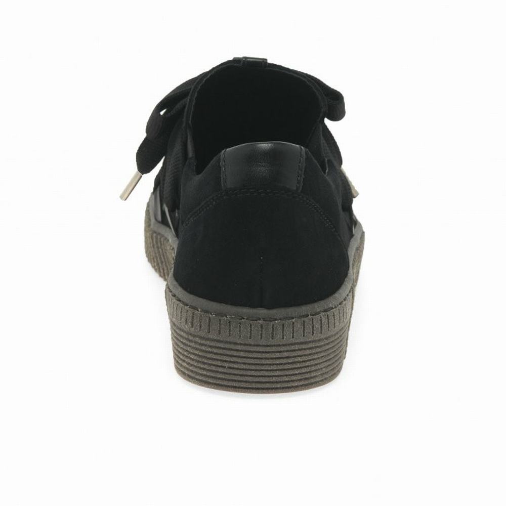 Black Gabor Waltz Casual Women Trainers | WPRV-95160