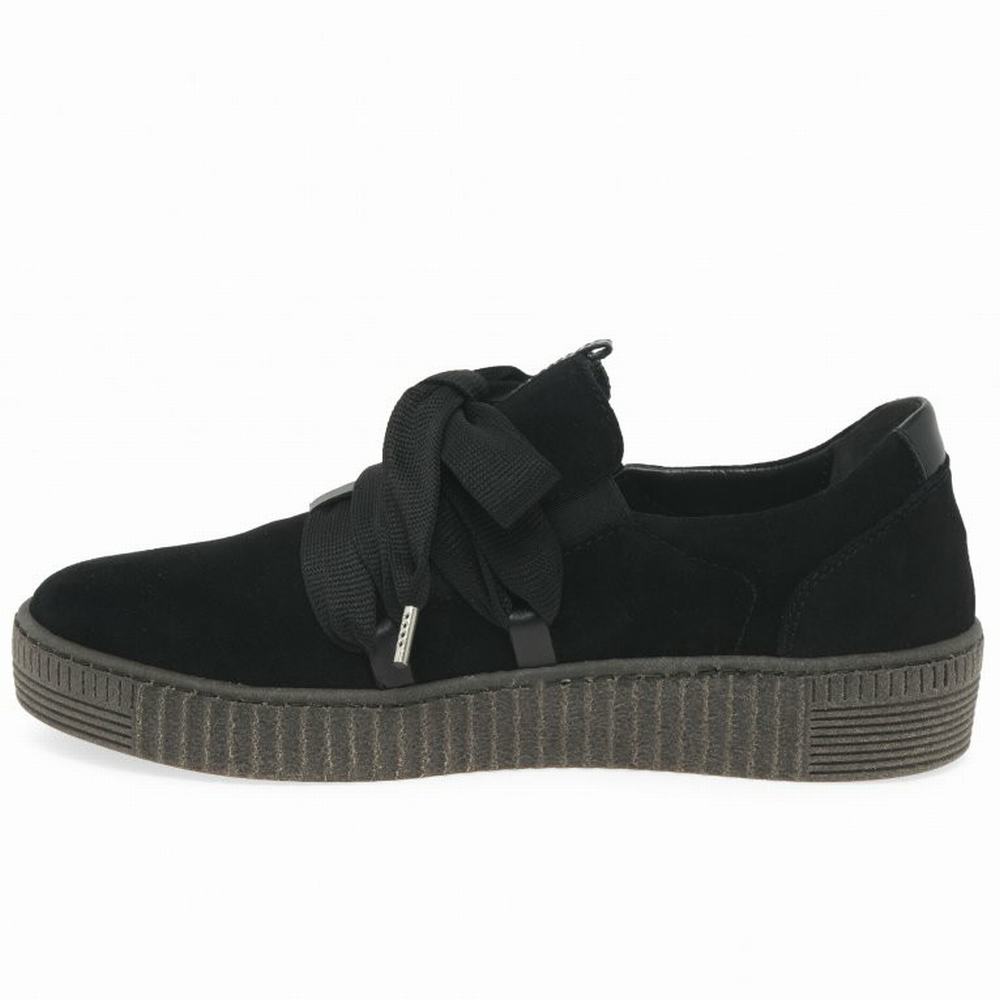 Black Gabor Waltz Casual Women Trainers | WPRV-95160