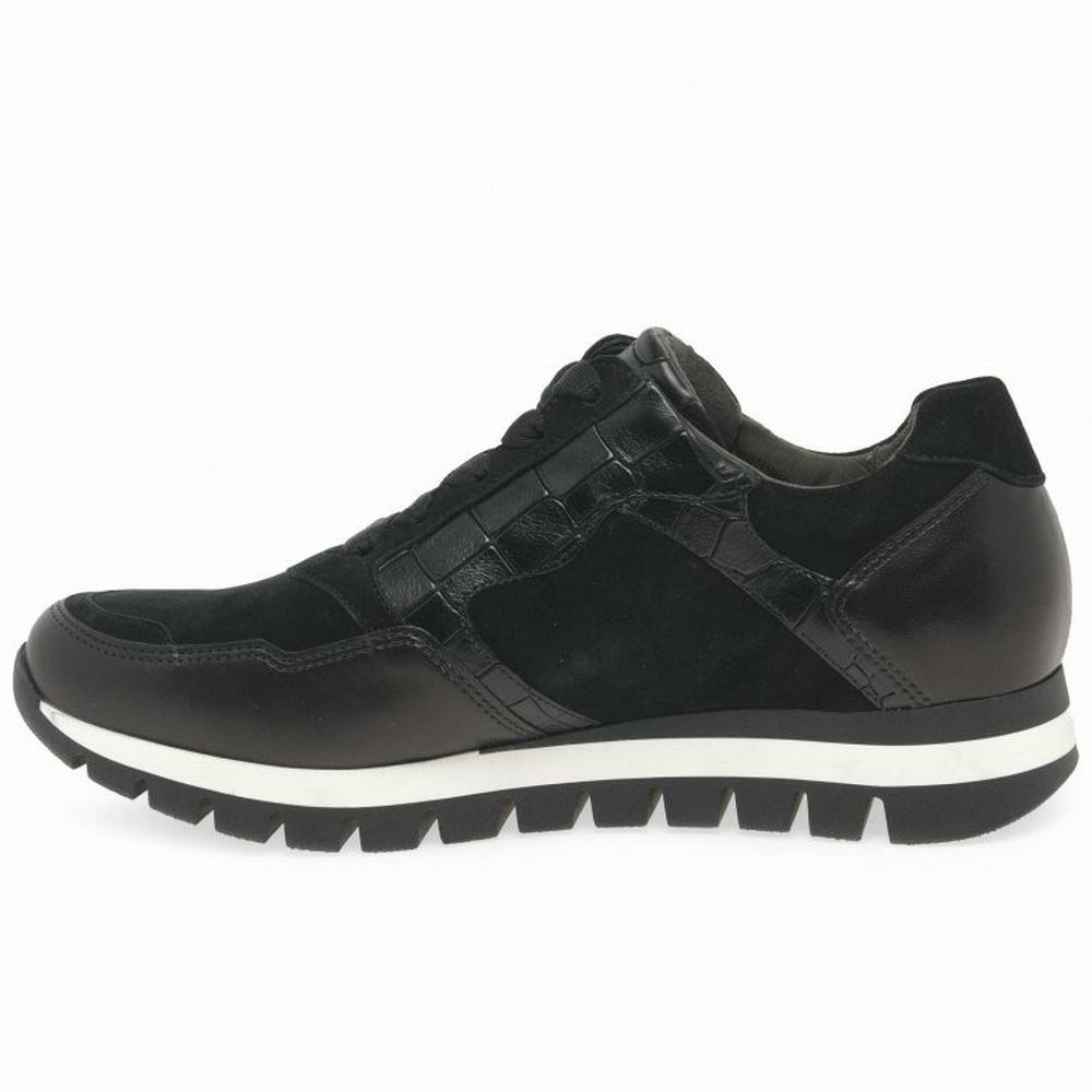 Black Gabor Willet Women Trainers | KJHA-34895