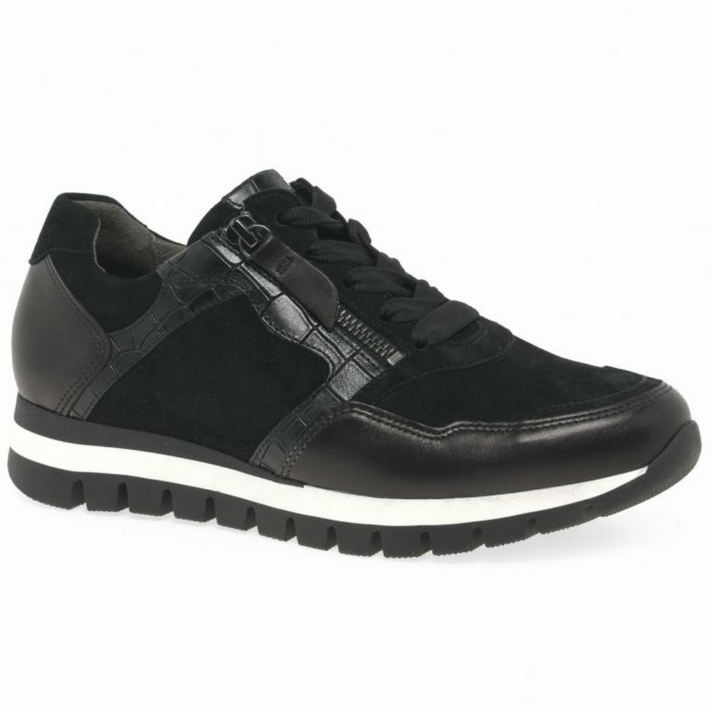 Black Gabor Willet Women Trainers | KJHA-34895