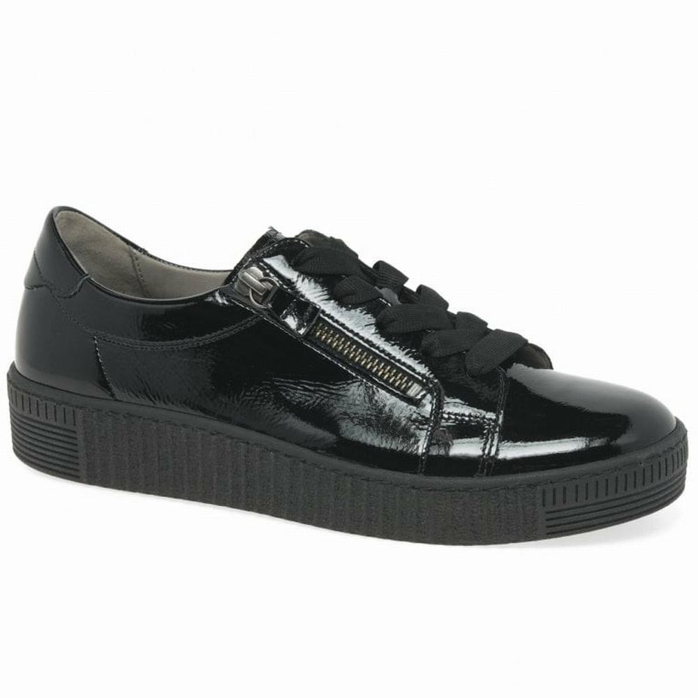 Black Gabor Wisdom Casual Women Trainers | YMUP-04516