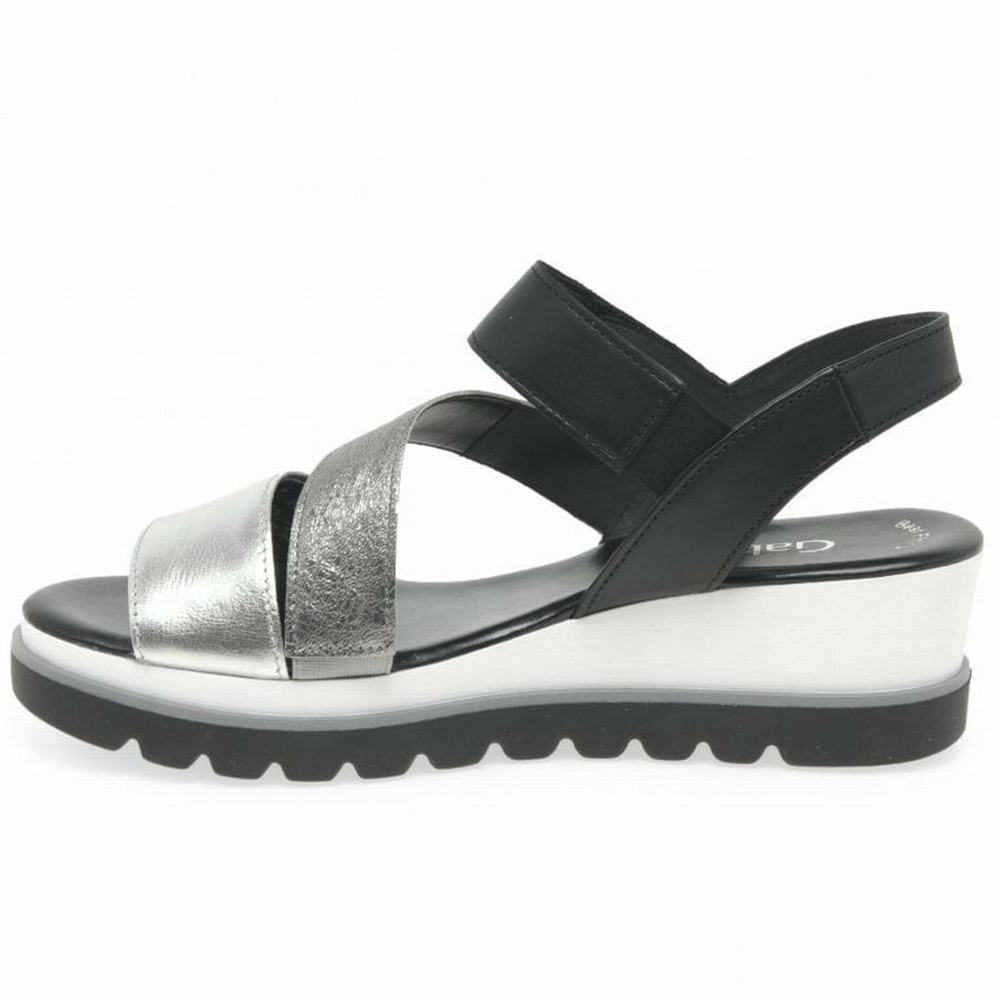 Black Gabor Yarm Wedge Heel Women Wedge Sandals | WGLQ-15843