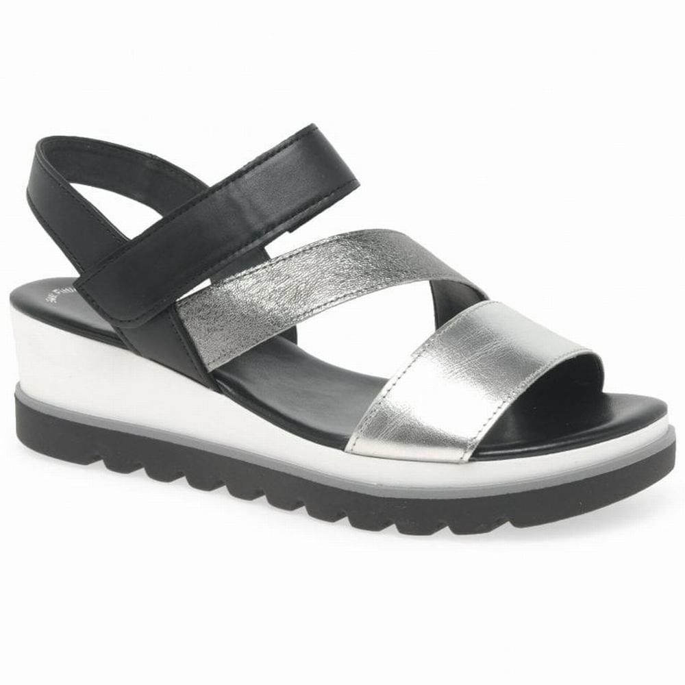 Black Gabor Yarm Wedge Heel Women Wedge Sandals | WGLQ-15843