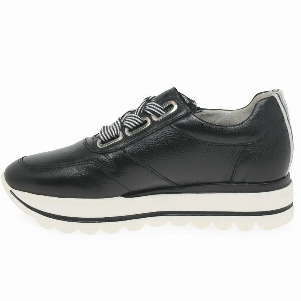 Black White Gabor Lattice Women Trainers | DNZV-45306