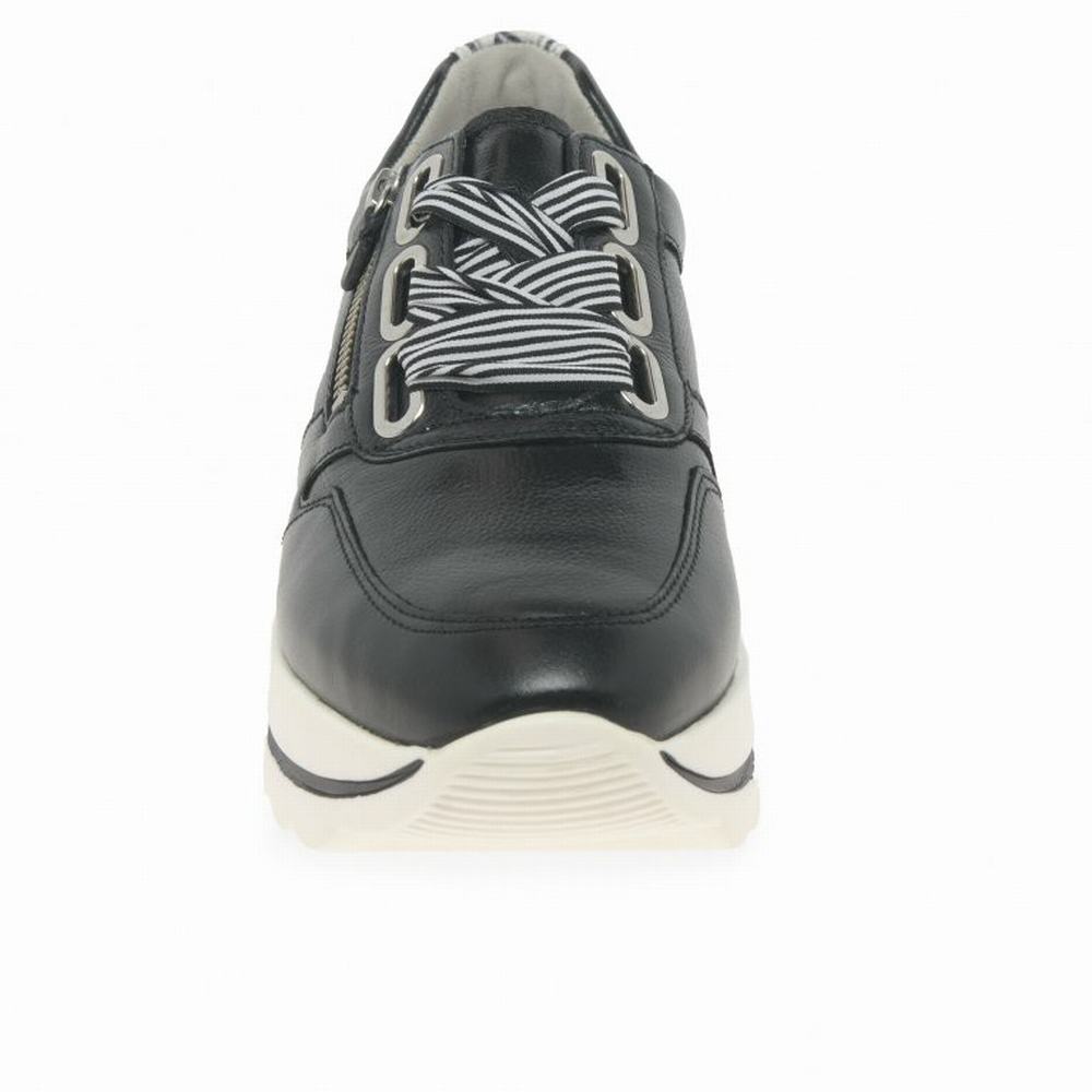 Black White Gabor Lattice Women Trainers | DNZV-45306