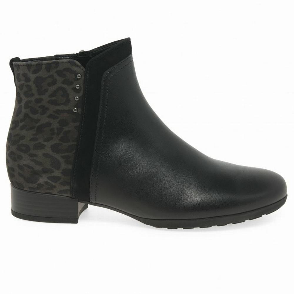 Black / Dark Grey Gabor Breck Women Ankle Boots | RAHT-19726