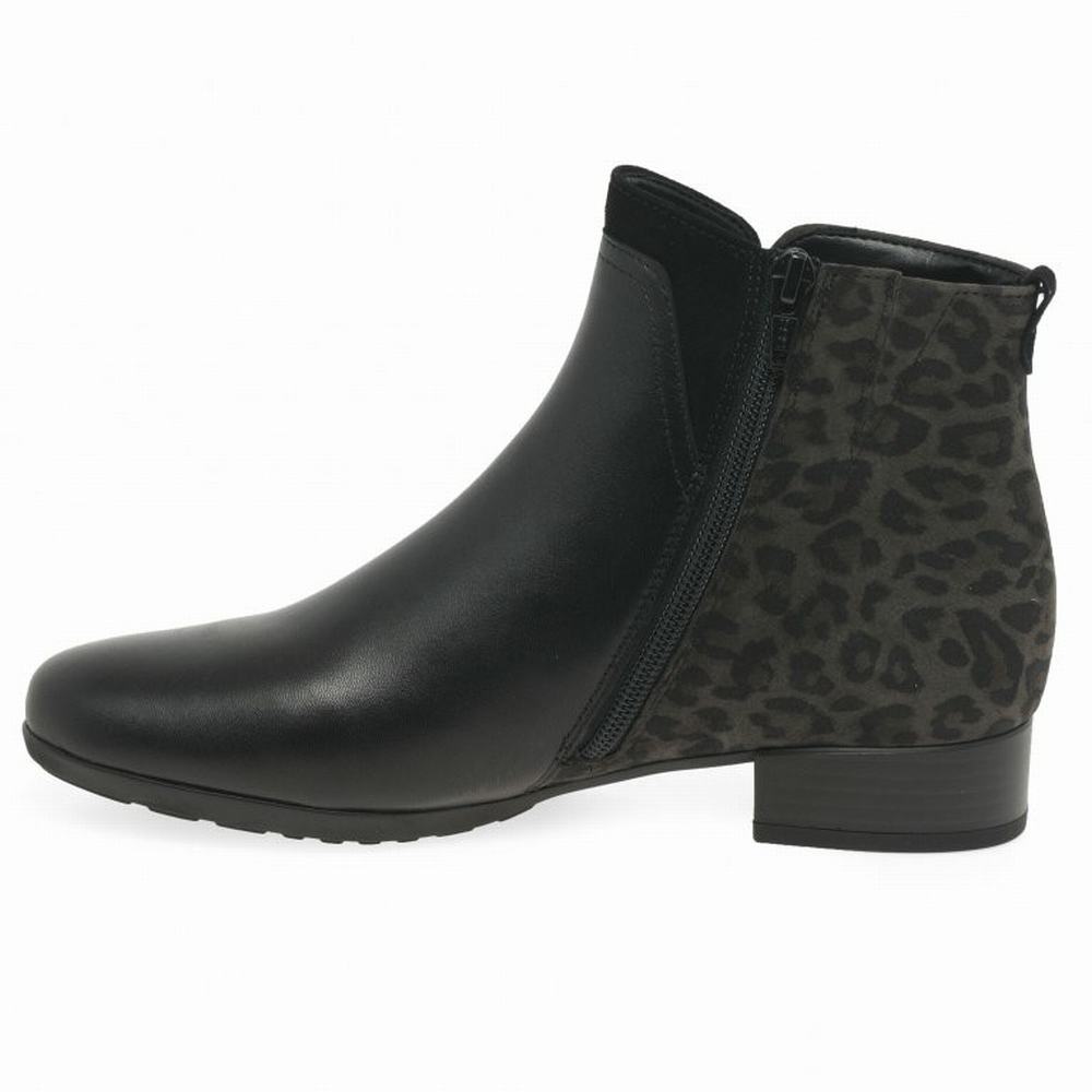 Black / Dark Grey Gabor Breck Women Ankle Boots | RAHT-19726