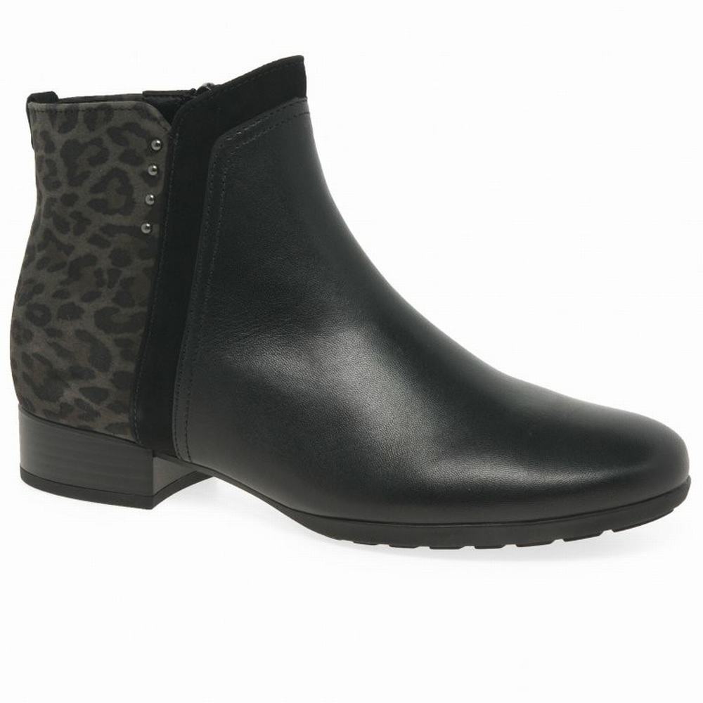 Black / Dark Grey Gabor Breck Women Ankle Boots | RAHT-19726