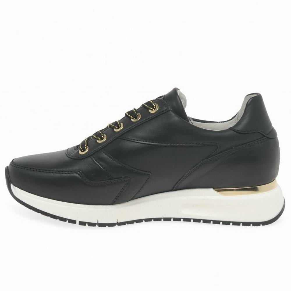 Black / Gold Gabor Princess Women Trainers | LICE-08371