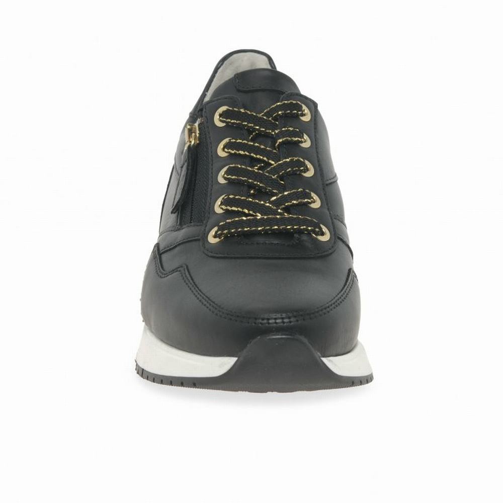 Black / Gold Gabor Princess Women Trainers | LICE-08371