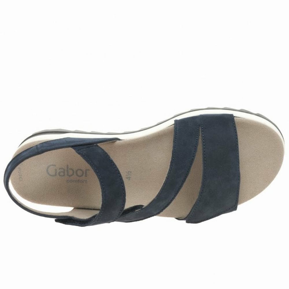 Blue Gabor Verity Strappy Low Heeled Women Wedge Sandals | ZOLE-93418