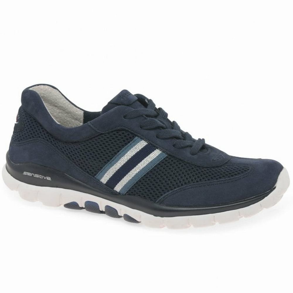 Blue / Silver Gabor Helen Sports Women Trainers | OHJW-13496