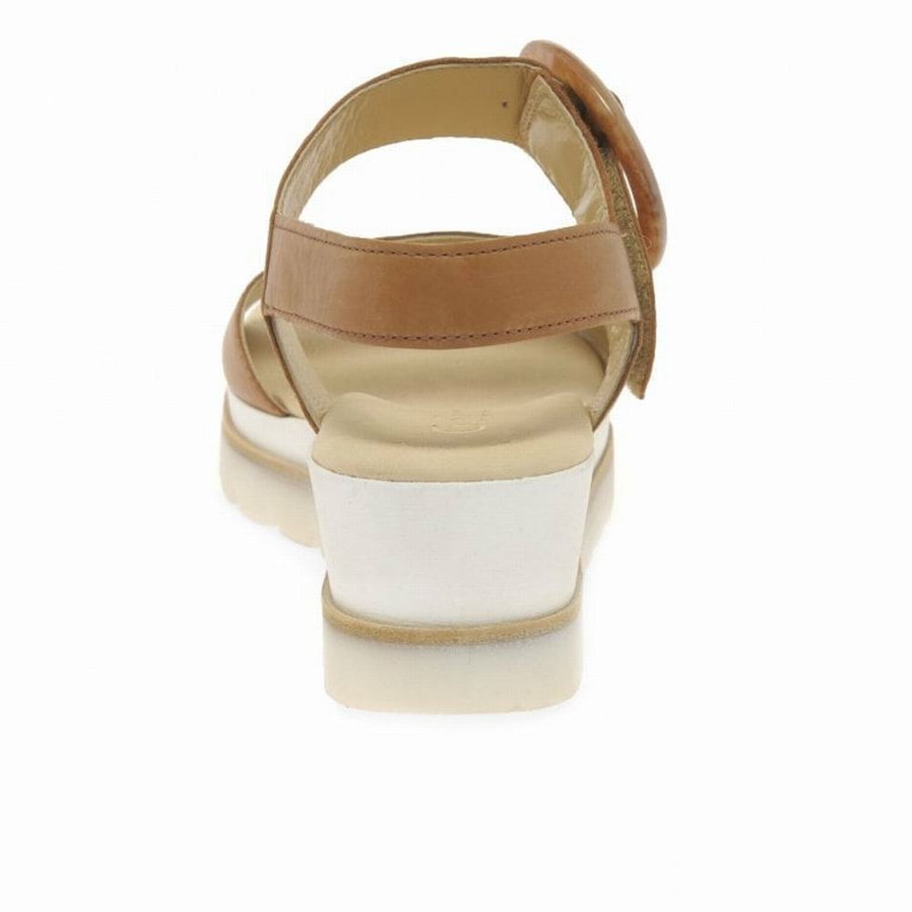 Brown Gabor Yeo Women Wedge Sandals | INVA-42358