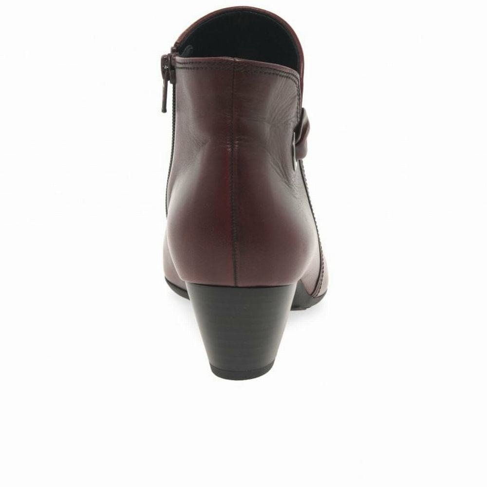 Dark Red Gabor Keegan Women Ankle Boots | RAHD-84731