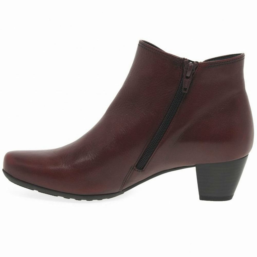 Dark Red Gabor Keegan Women Ankle Boots | RAHD-84731