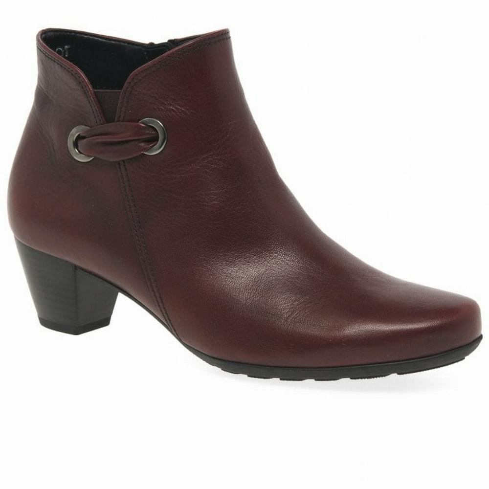 Dark Red Gabor Keegan Women Ankle Boots | RAHD-84731