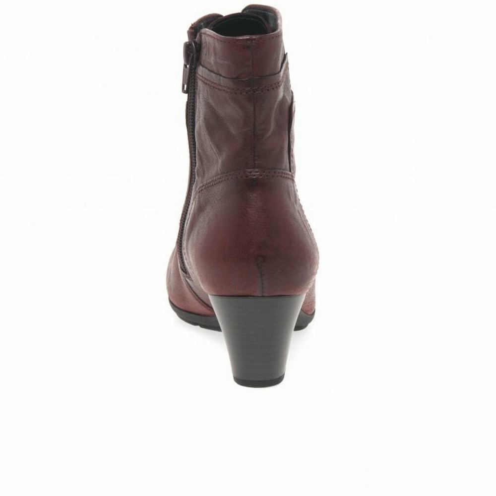 Dark Red Gabor National Women Ankle Boots | VQJR-62053