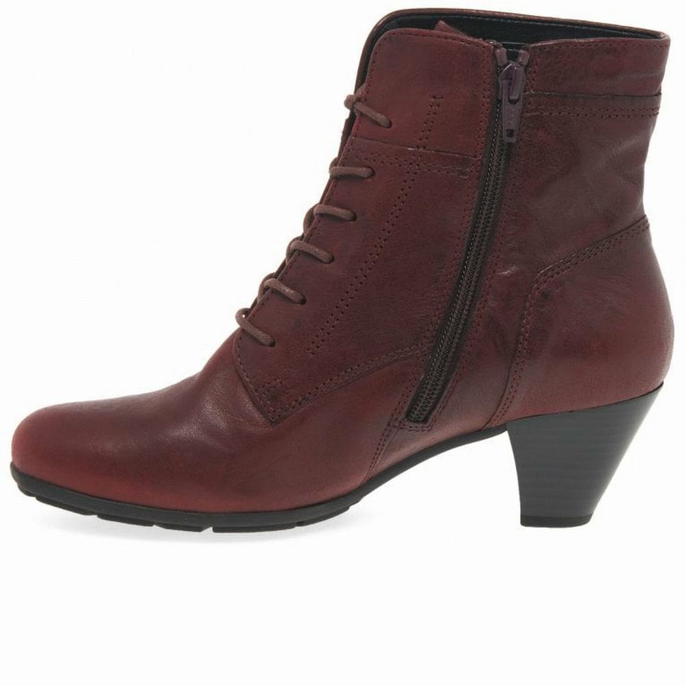 Dark Red Gabor National Women Ankle Boots | VQJR-62053