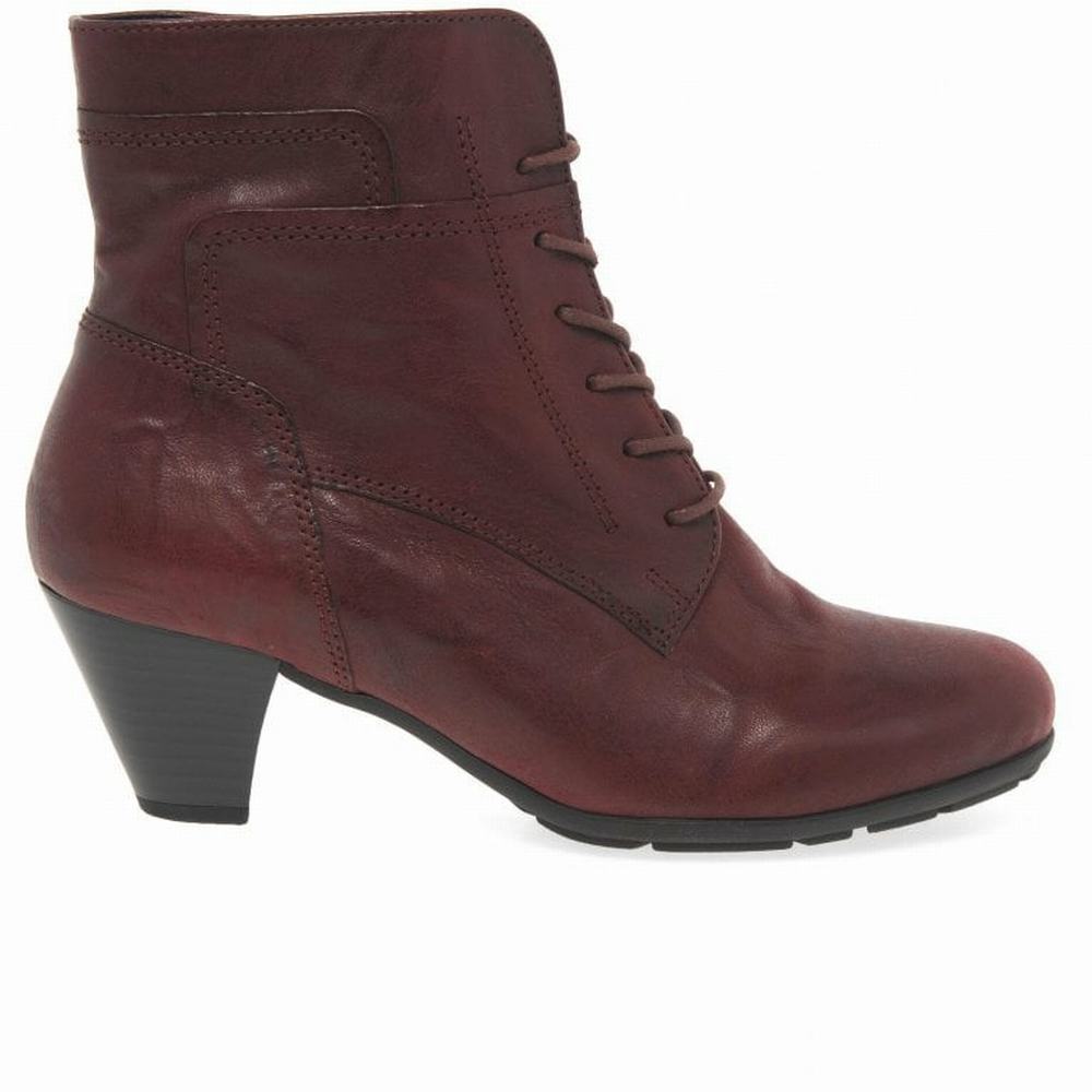 Dark Red Gabor National Women Ankle Boots | VQJR-62053