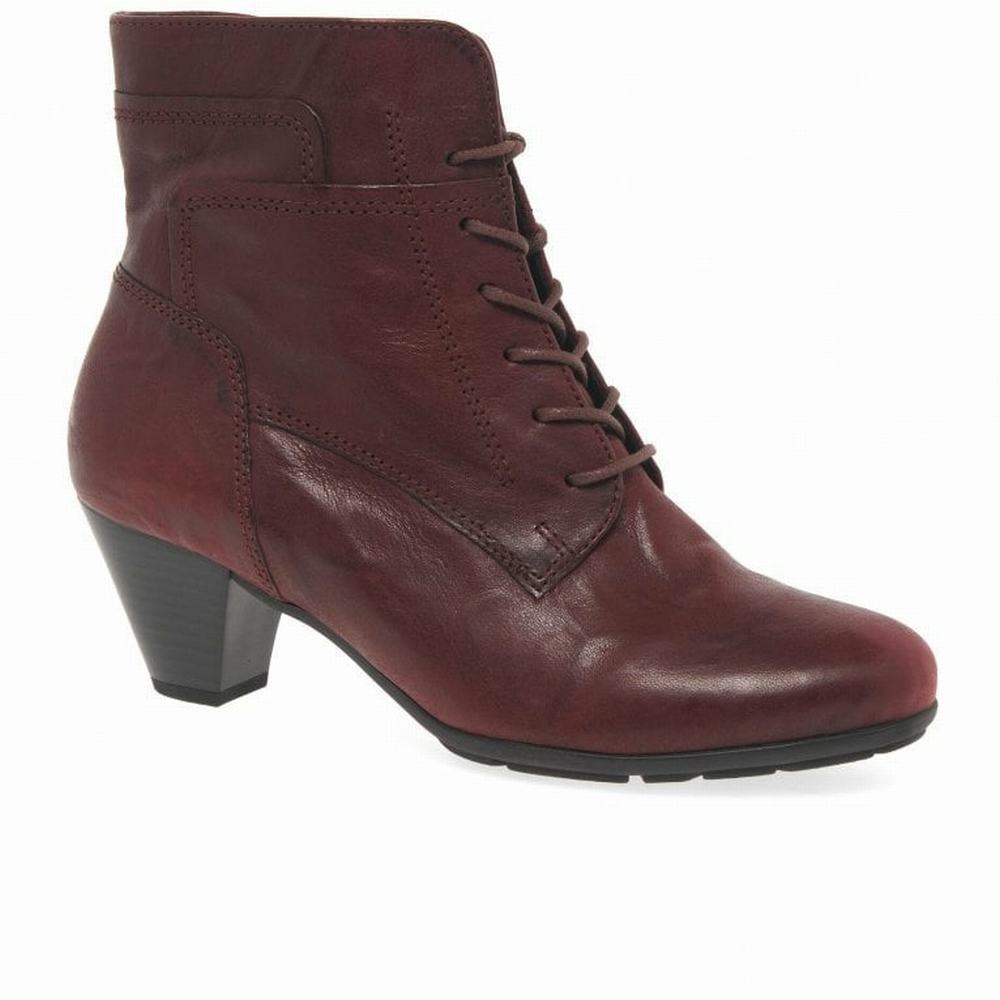 Dark Red Gabor National Women Ankle Boots | VQJR-62053