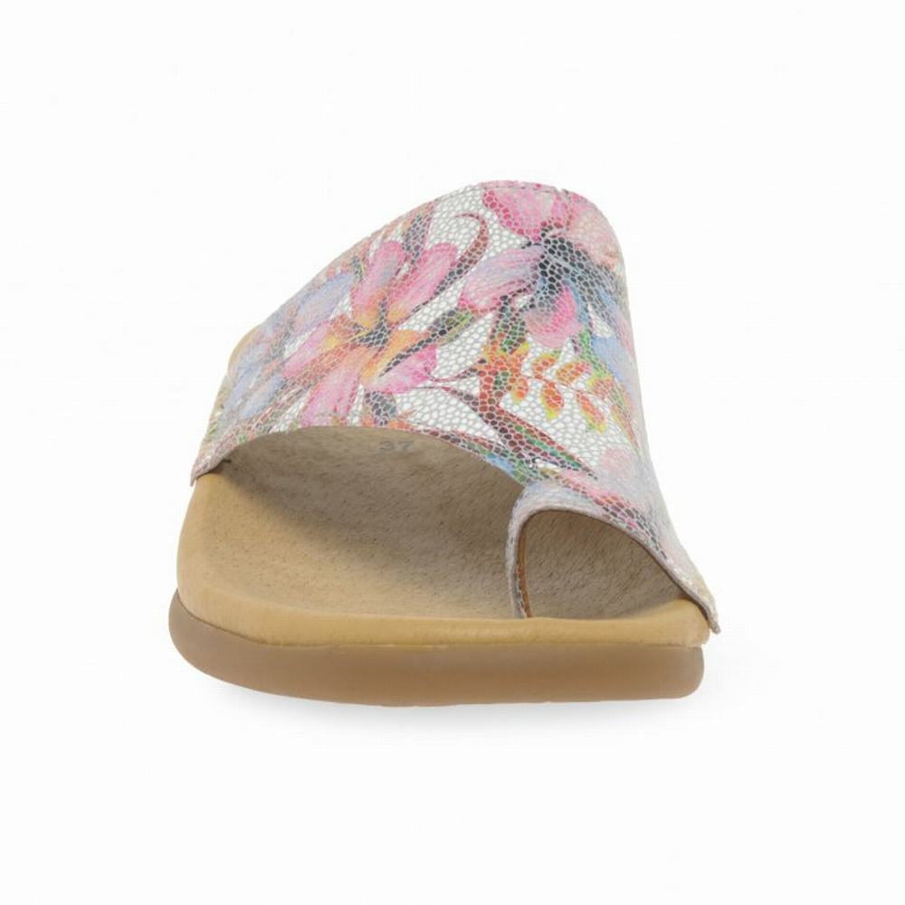 Flower Gabor Lanzarote Printed Toe Loop Women Mules | CVZU-06924