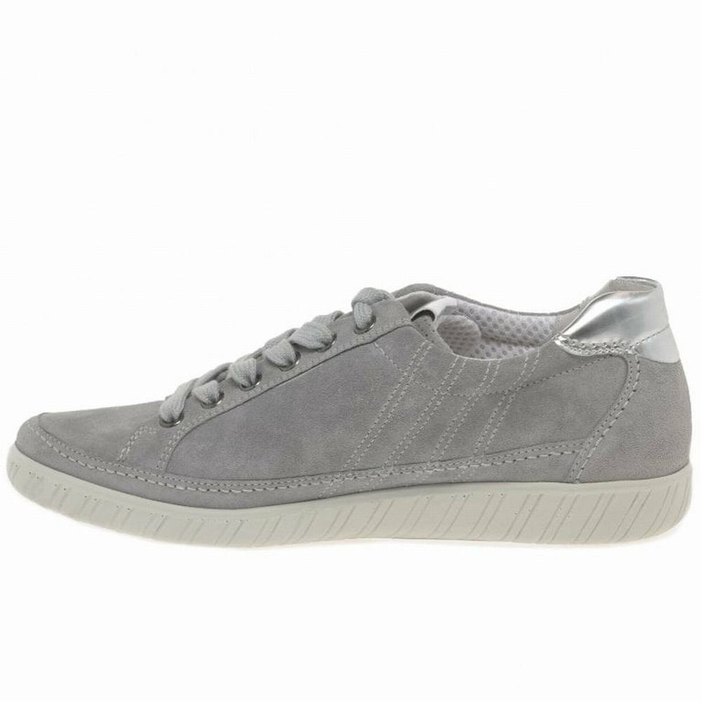 Grey Gabor Amulet Wide Fit Women Trainers | OEPT-20178