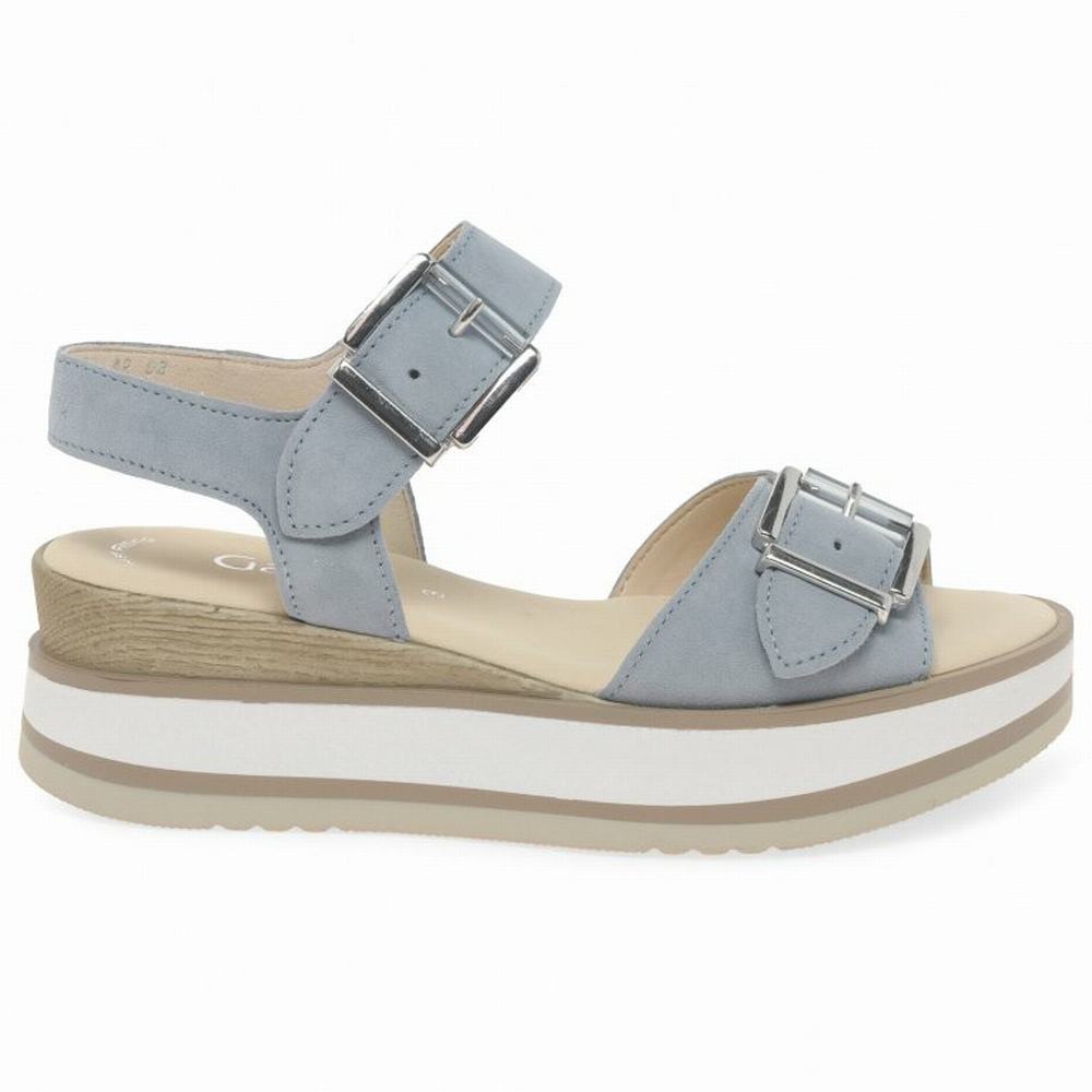 Turquoise Gabor GAB COLETRAINE 84.684 Women Wedge Sandals | XAHI-14539