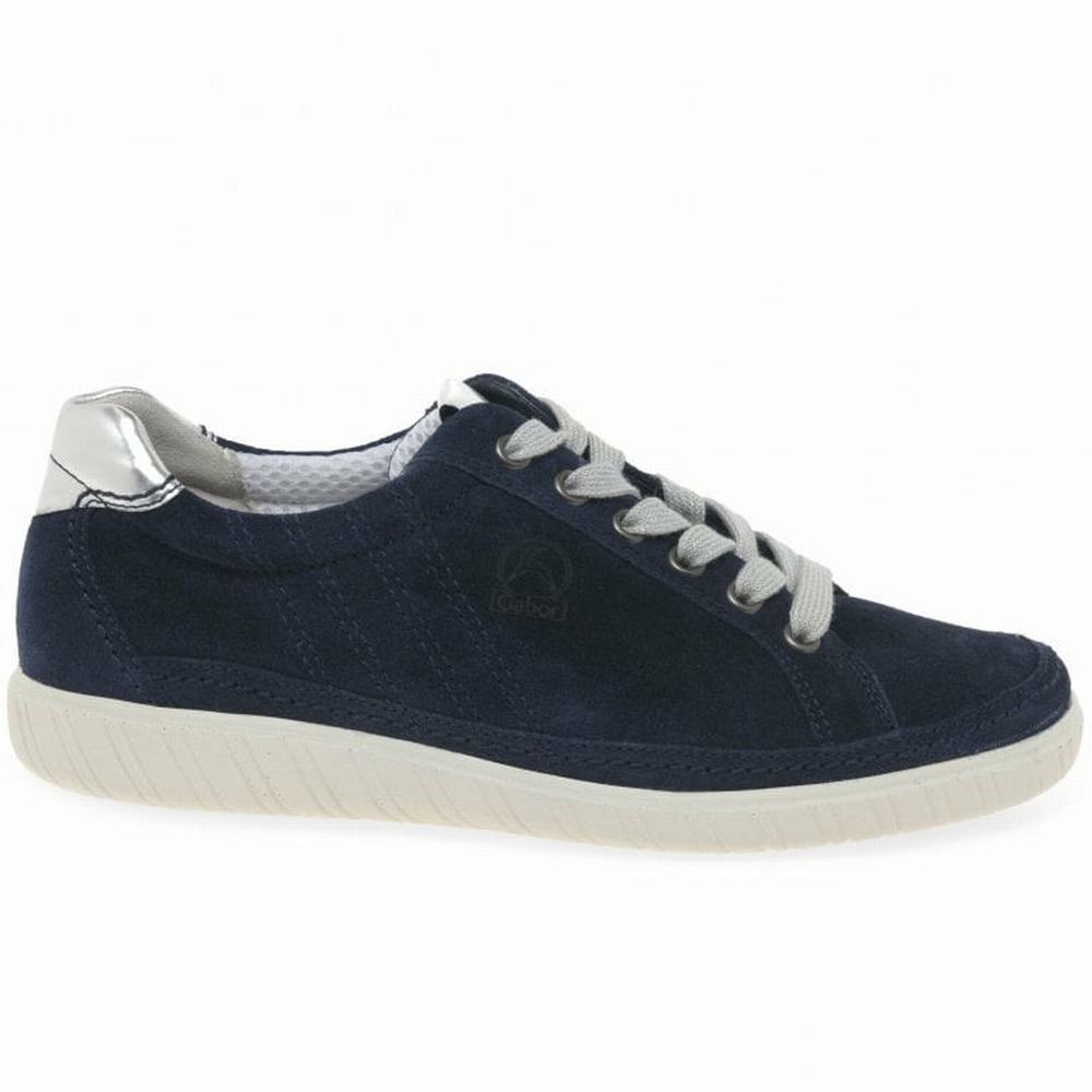 White Gabor Amulet Wide Fit Women Trainers | YHWB-74039