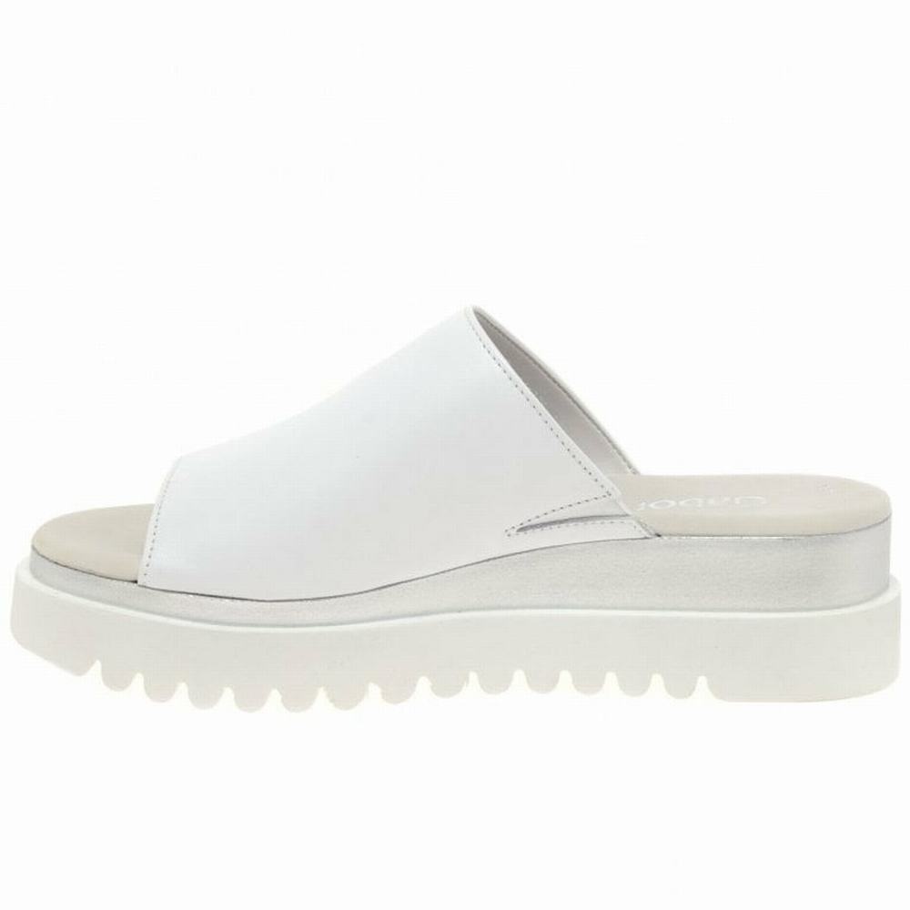 White Gabor Emily-Rose Platform Women Wedge Sandals | XRNA-63589