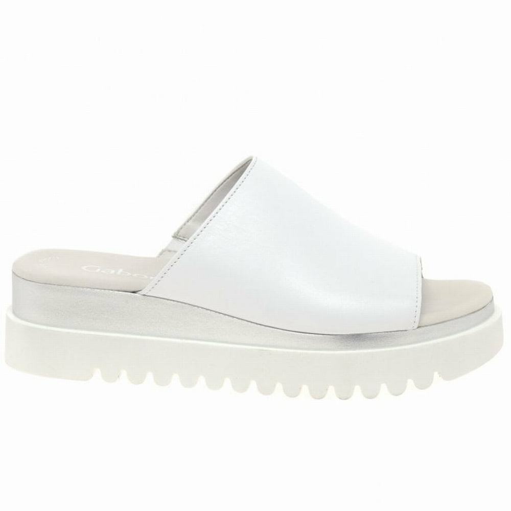 White Gabor Emily-Rose Platform Women Wedge Sandals | XRNA-63589