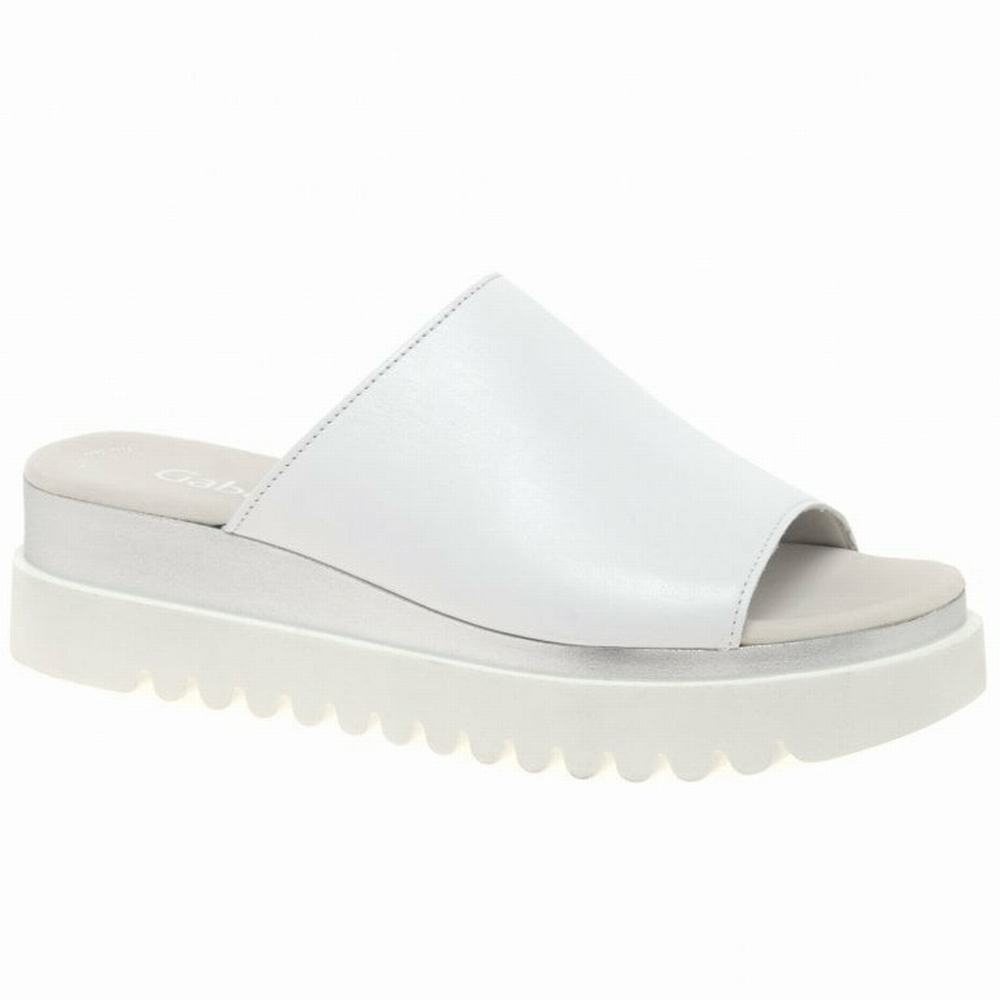 White Gabor Emily-Rose Platform Women Wedge Sandals | XRNA-63589