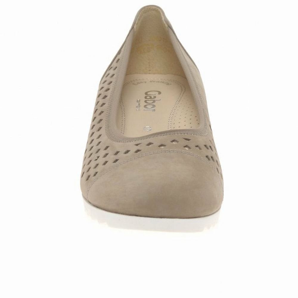 White Gabor Evelyn Low Wedge Heel Women Wedge Shoes | BLGK-43765