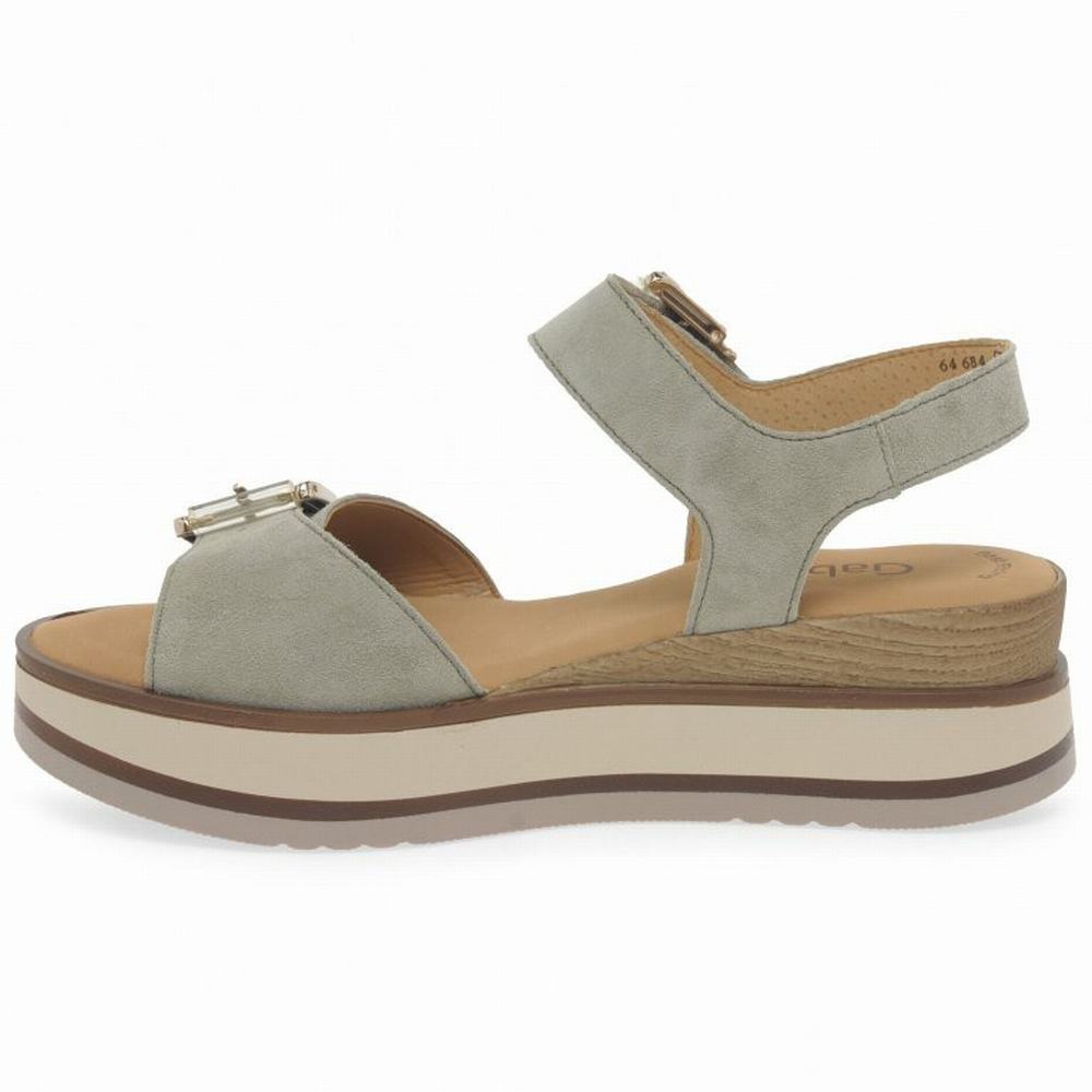 White Gabor GAB COLETRAINE 84.684 Women Wedge Sandals | OEWA-84156