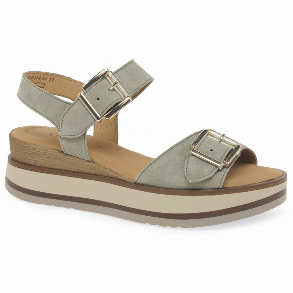 White Gabor GAB COLETRAINE 84.684 Women Wedge Sandals | OEWA-84156