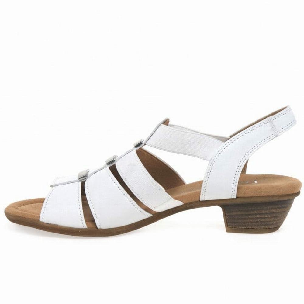 White Gabor Joan Modern Women Heeled Sandals | GFQJ-09418