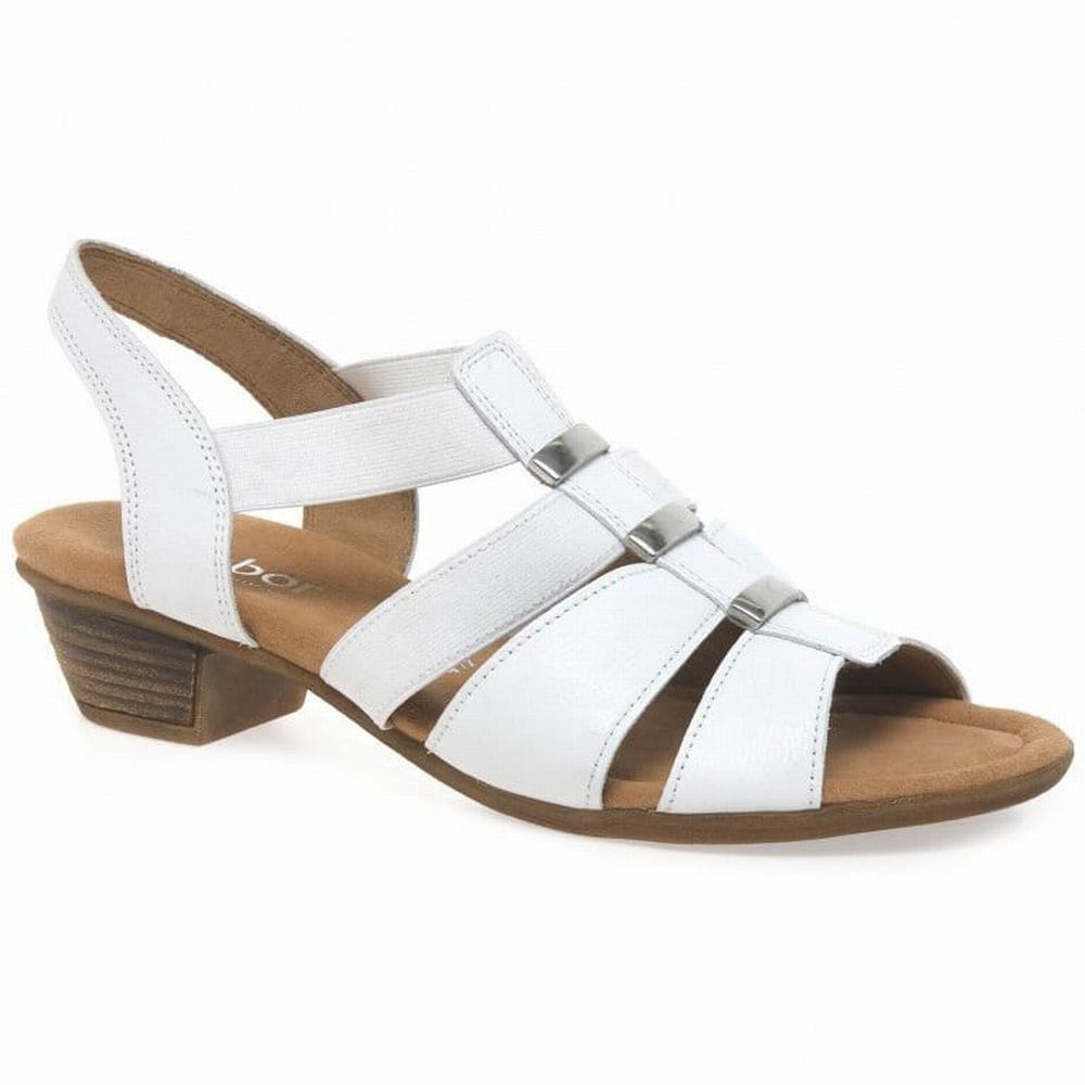 White Gabor Joan Modern Women Heeled Sandals | GFQJ-09418