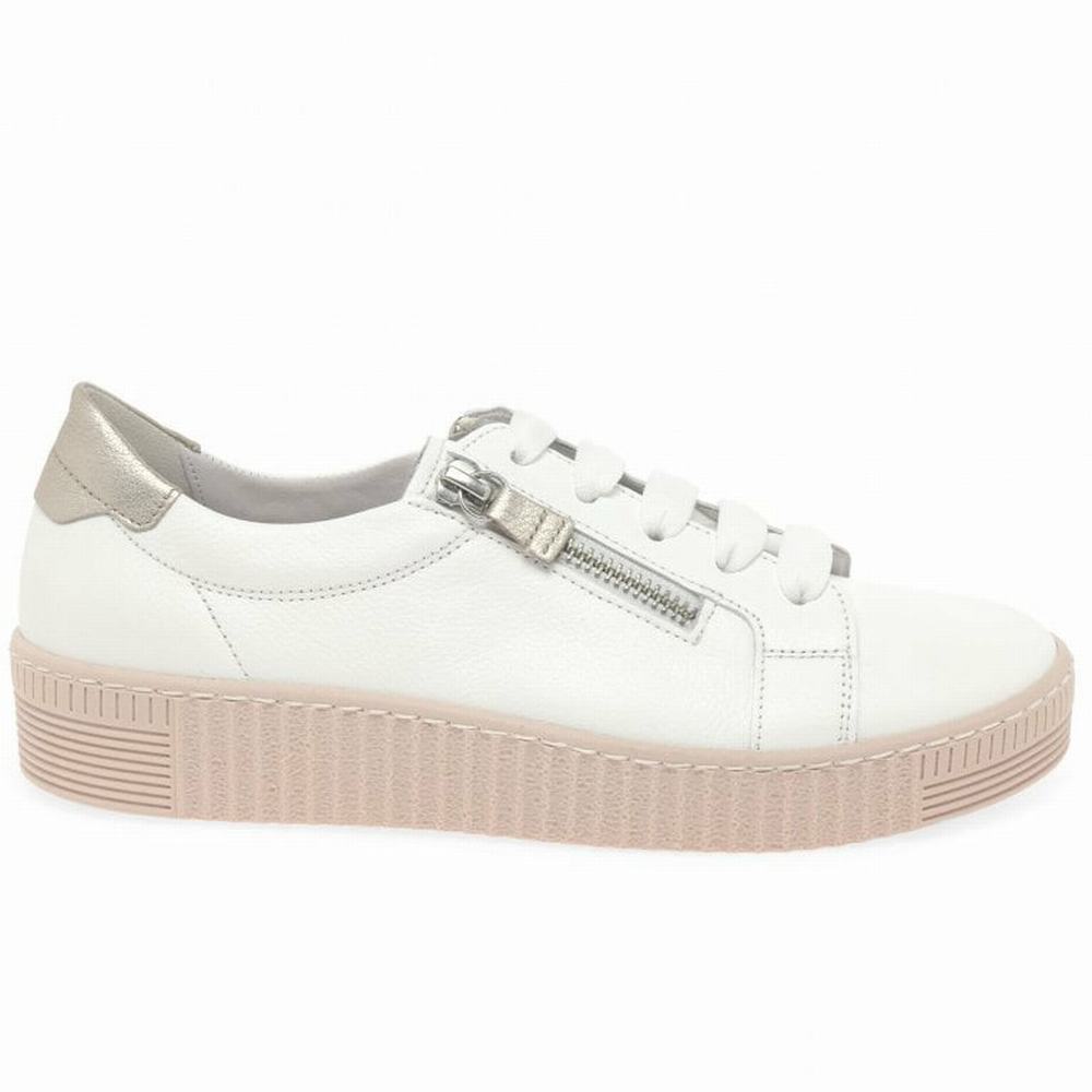 White Gabor Wisdom Casual Women Trainers | IVQE-65430