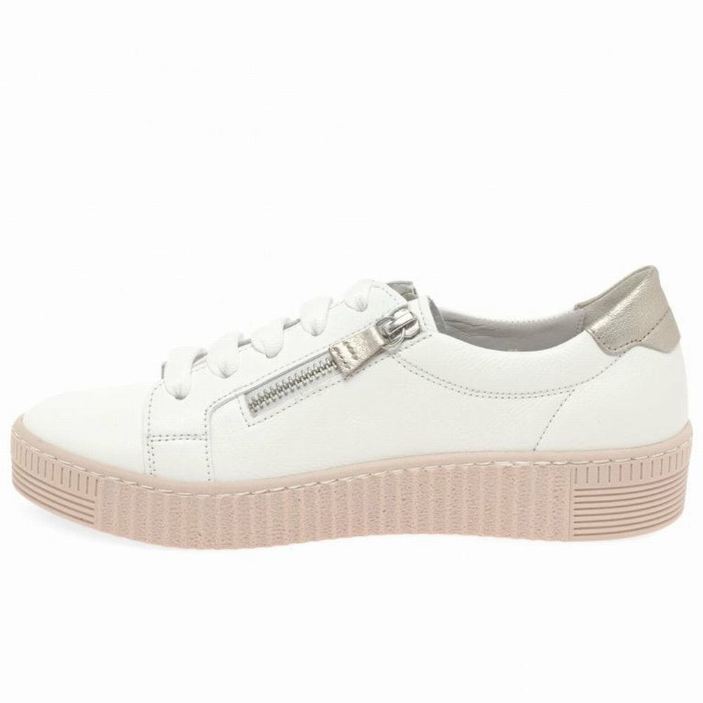 White Gabor Wisdom Casual Women Trainers | IVQE-65430