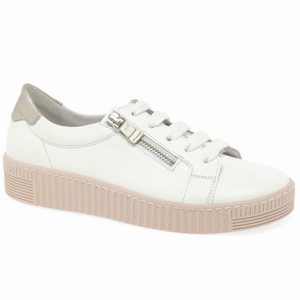 White Gabor Wisdom Casual Women Trainers | IVQE-65430