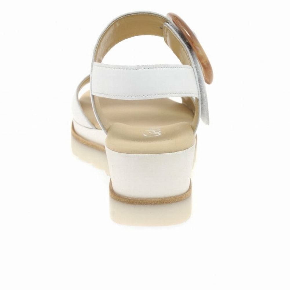 White Gabor Yeo Women Wedge Sandals | EYHK-86327