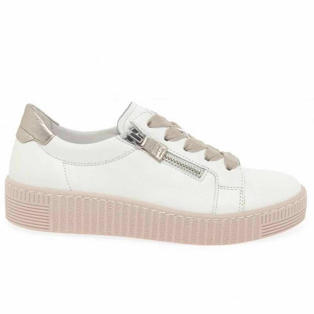 White / Rose Gabor Wisdom Casual Women Trainers | PEYA-85230