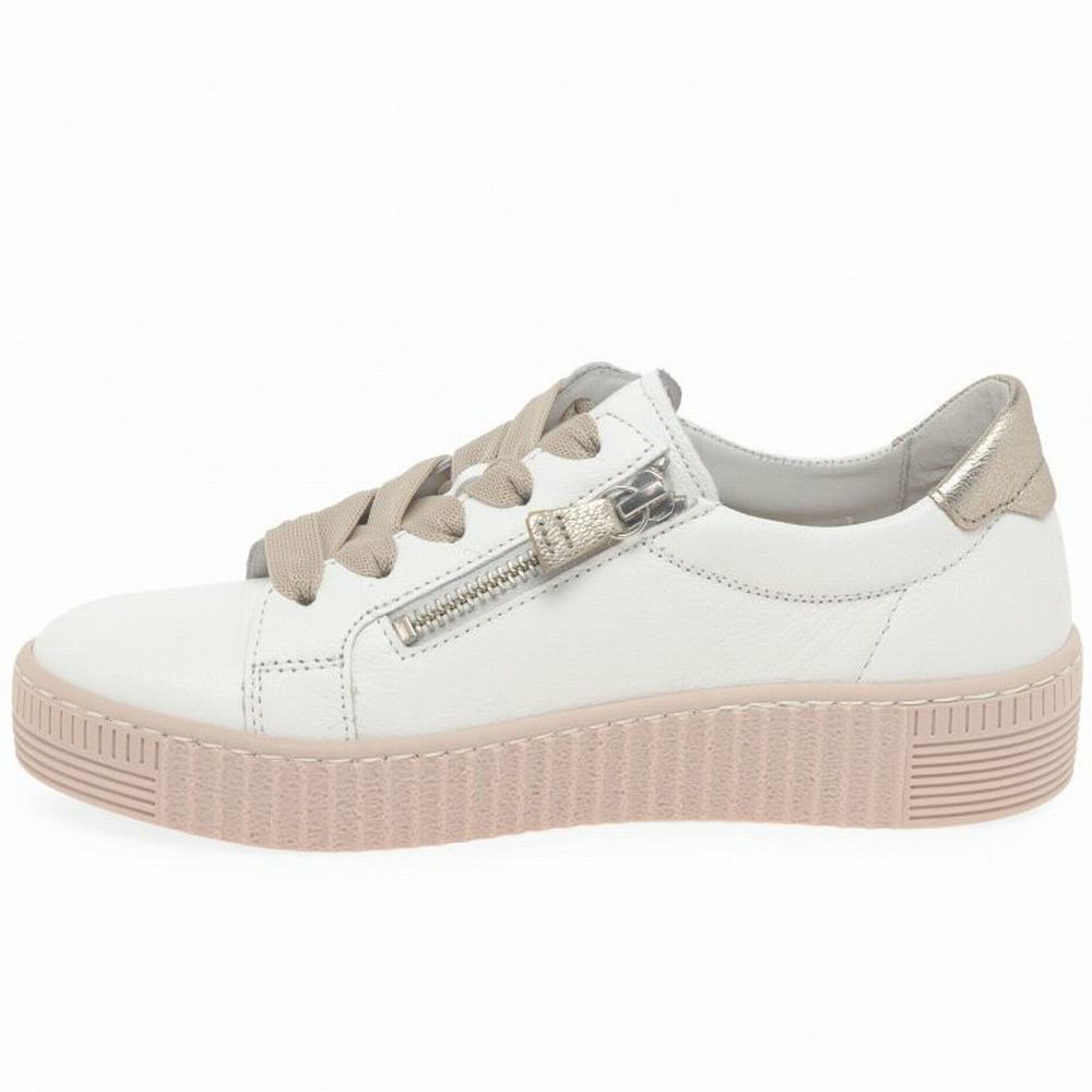 White / Rose Gabor Wisdom Casual Women Trainers | PEYA-85230