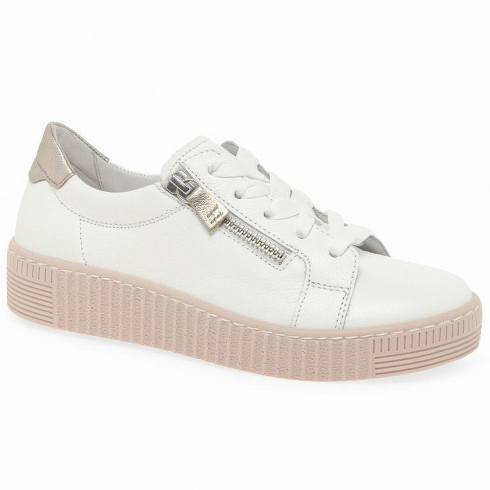 White / Rose Gabor Wisdom Casual Women Trainers | PEYA-85230